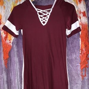 Super Soft & Comfy Hooded Jersey Dress Size S/M